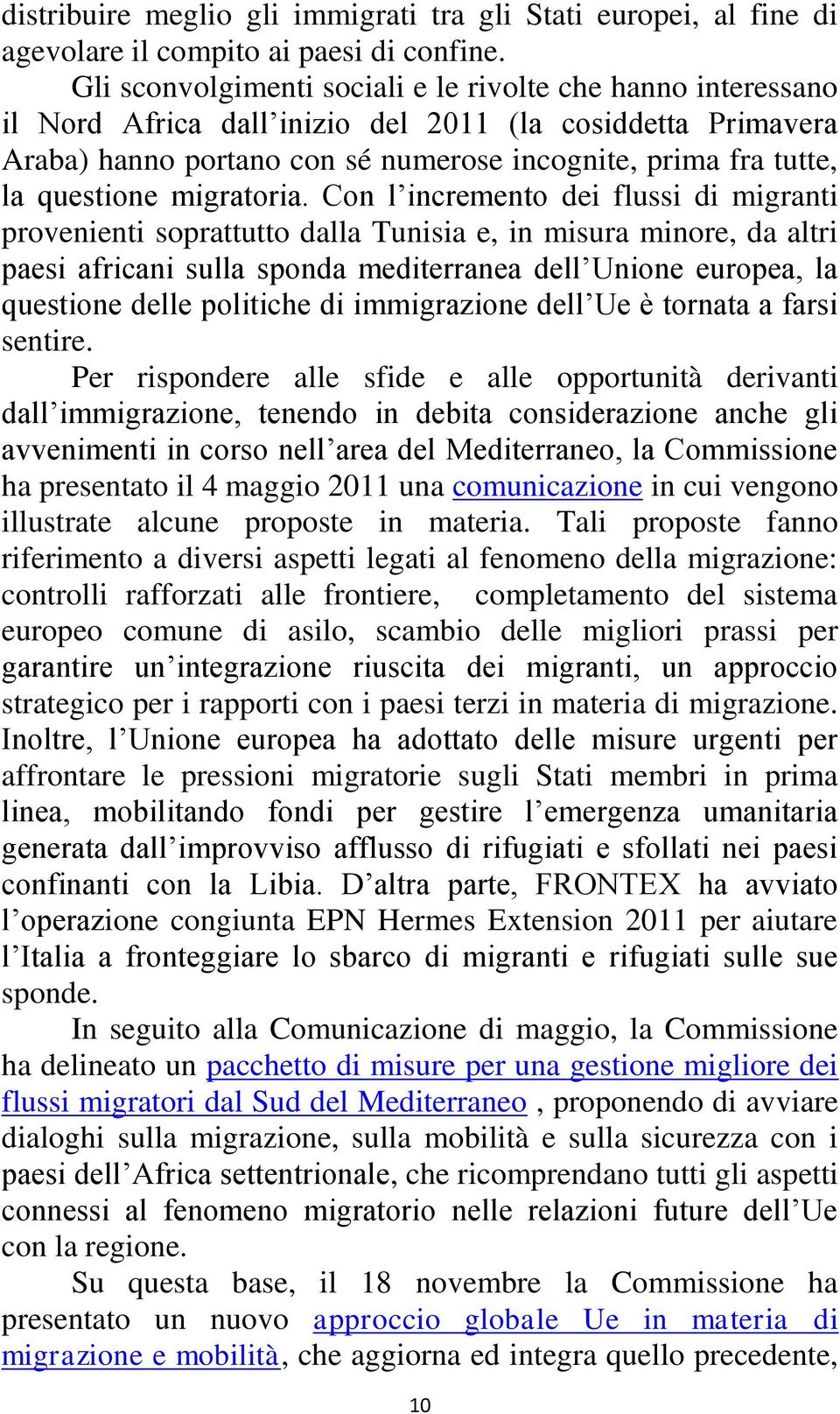 questione migratoria.