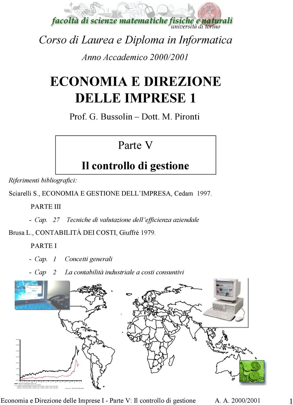 Pironti Parte V Il controllo di gestione Riferimenti bibliografici: Sciarelli S., ECONOMIA E GESTIONE DELL IMPRESA, Cedam 1997. PARTE III - Cap.