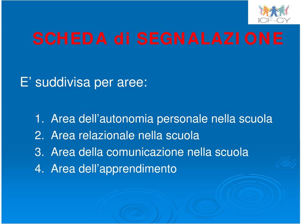 Area relazionale nella scuola 3.