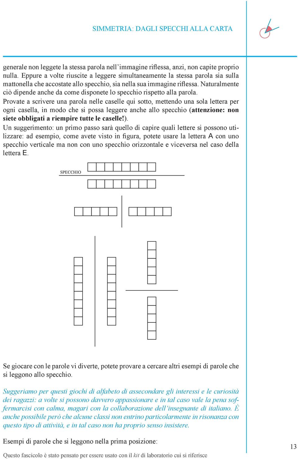 Naturalmente ciò dipende anche da come disponete lo specchio rispetto alla parola.