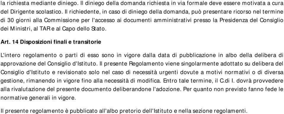 Ministri, al TAR e al Capo dello Stato. Art.