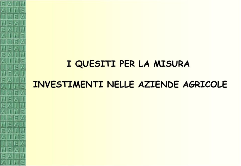 INVESTIMENTI