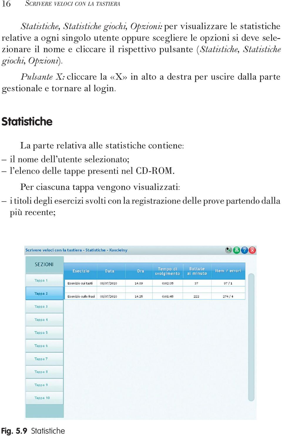 Pulsante X: cliccare la «X» in alto a destra per uscire dalla parte gestionale e tornare al login.