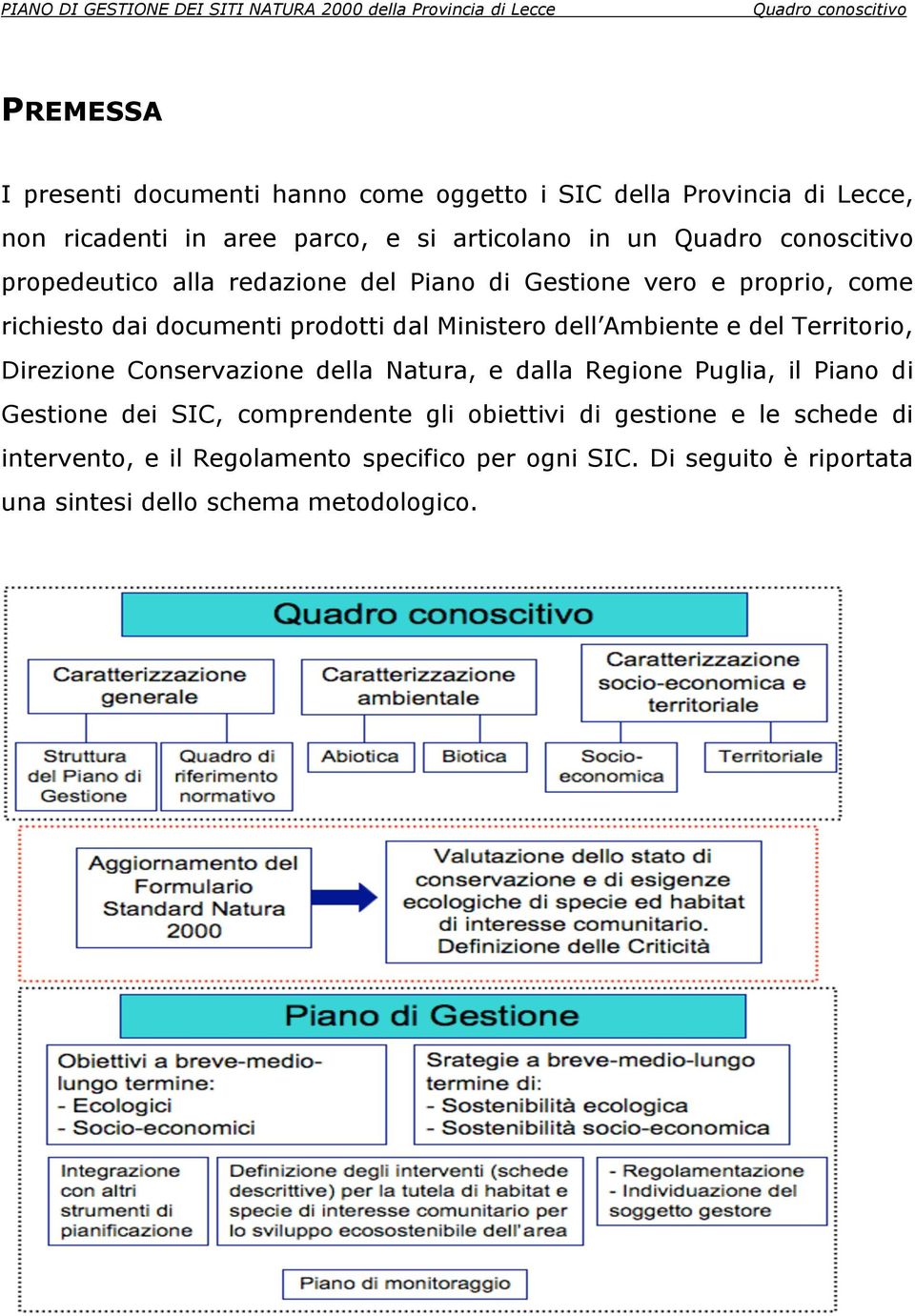 del Territorio, Direzione Conservazione della Natura, e dalla Regione Puglia, il Piano di Gestione dei SIC, comprendente gli obiettivi