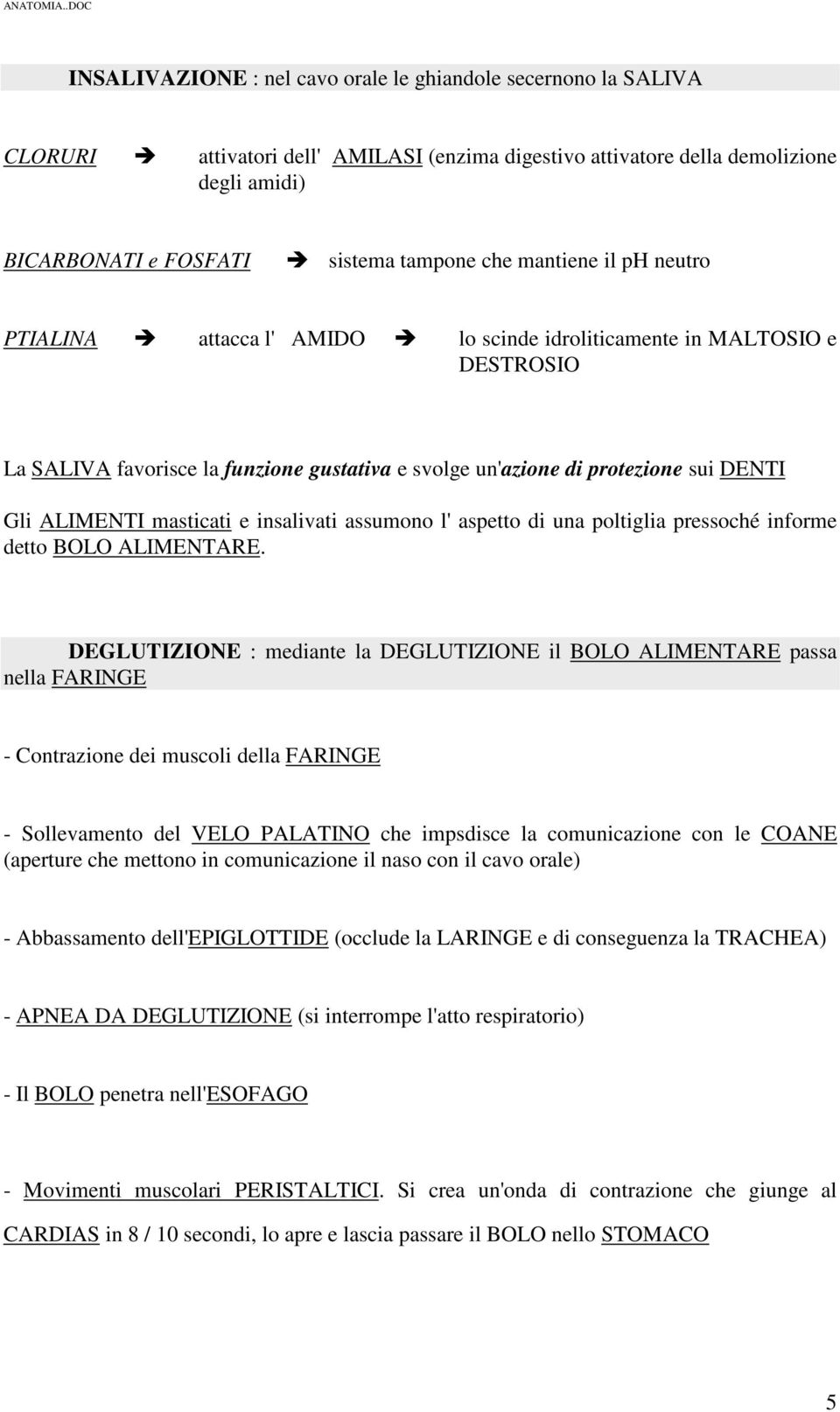 masticati e insalivati assumono l' aspetto di una poltiglia pressoché informe detto BOLO ALIMENTARE.