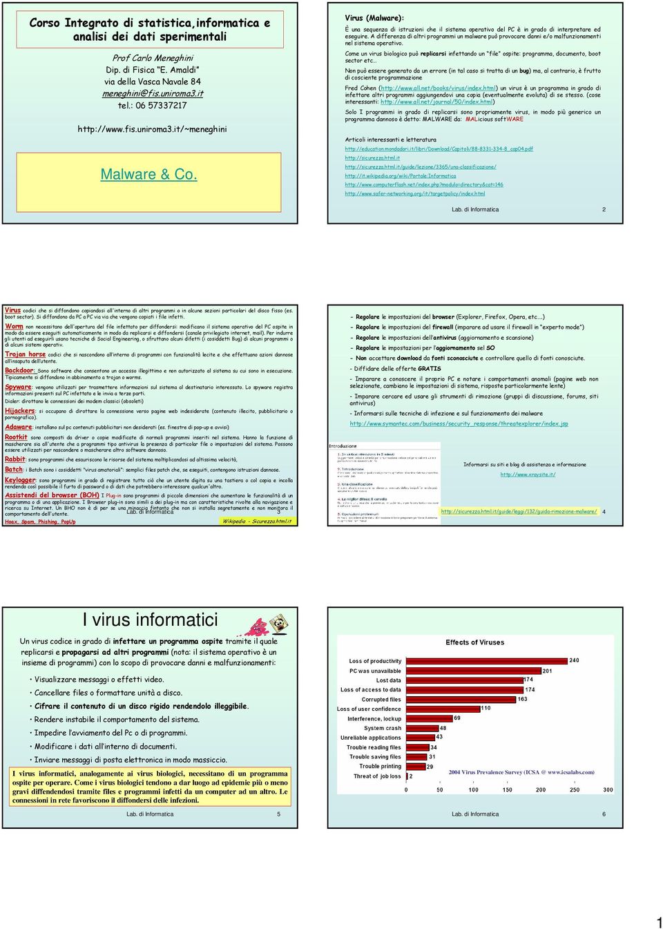 di Informatica 1 Virus (Malware): È una sequenza di istruzioni che il sistema operativo del PC è in grado di interpretare ed eseguire.