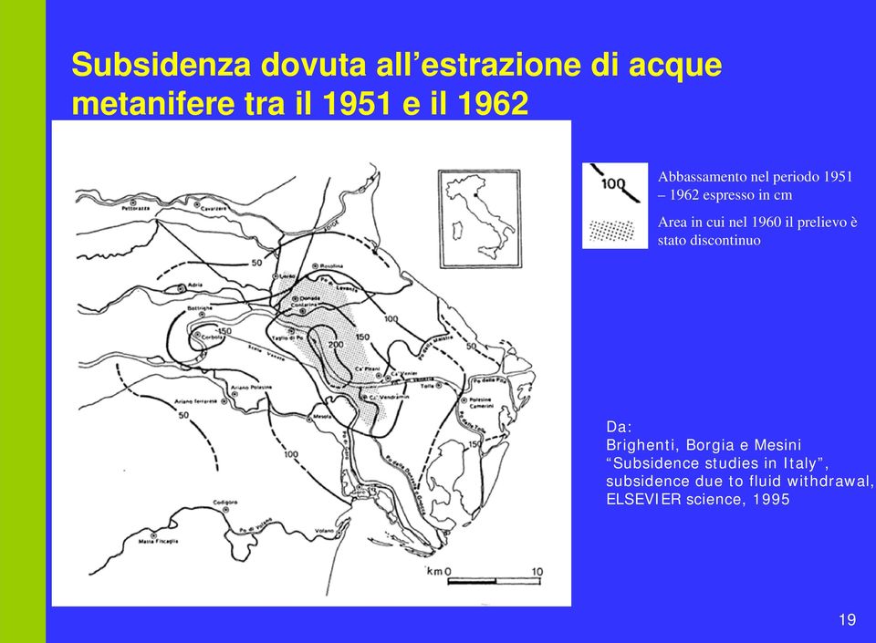 prelievo è stato discontinuo Da: Brighenti, Borgia e Mesini Subsidence