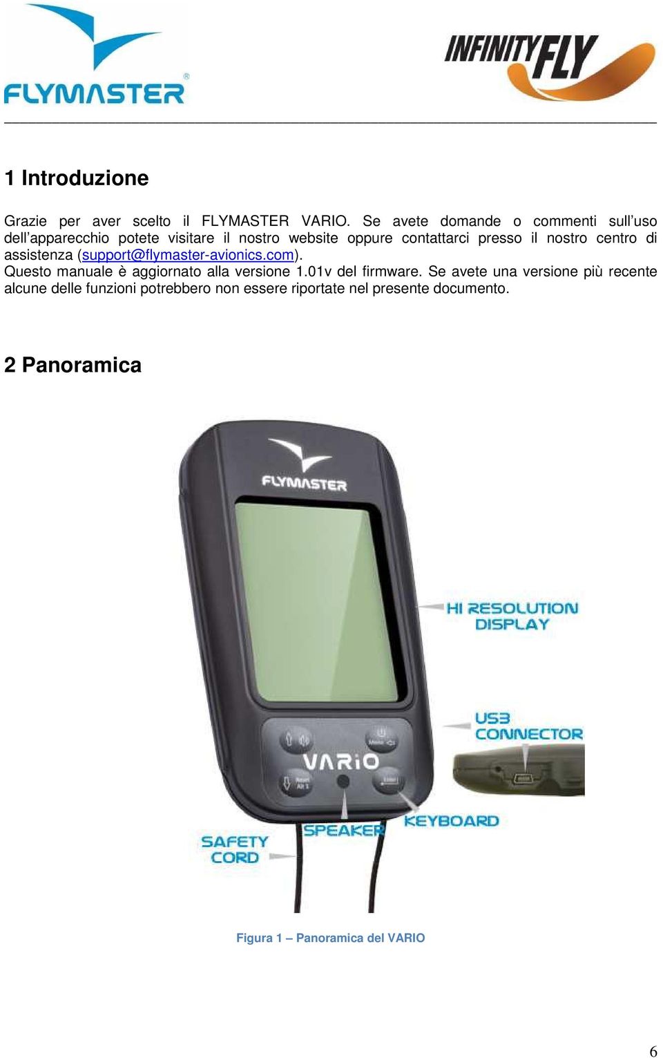 il nostro centro di assistenza (support@flymaster-avionics.com). Questo manuale è aggiornato alla versione 1.