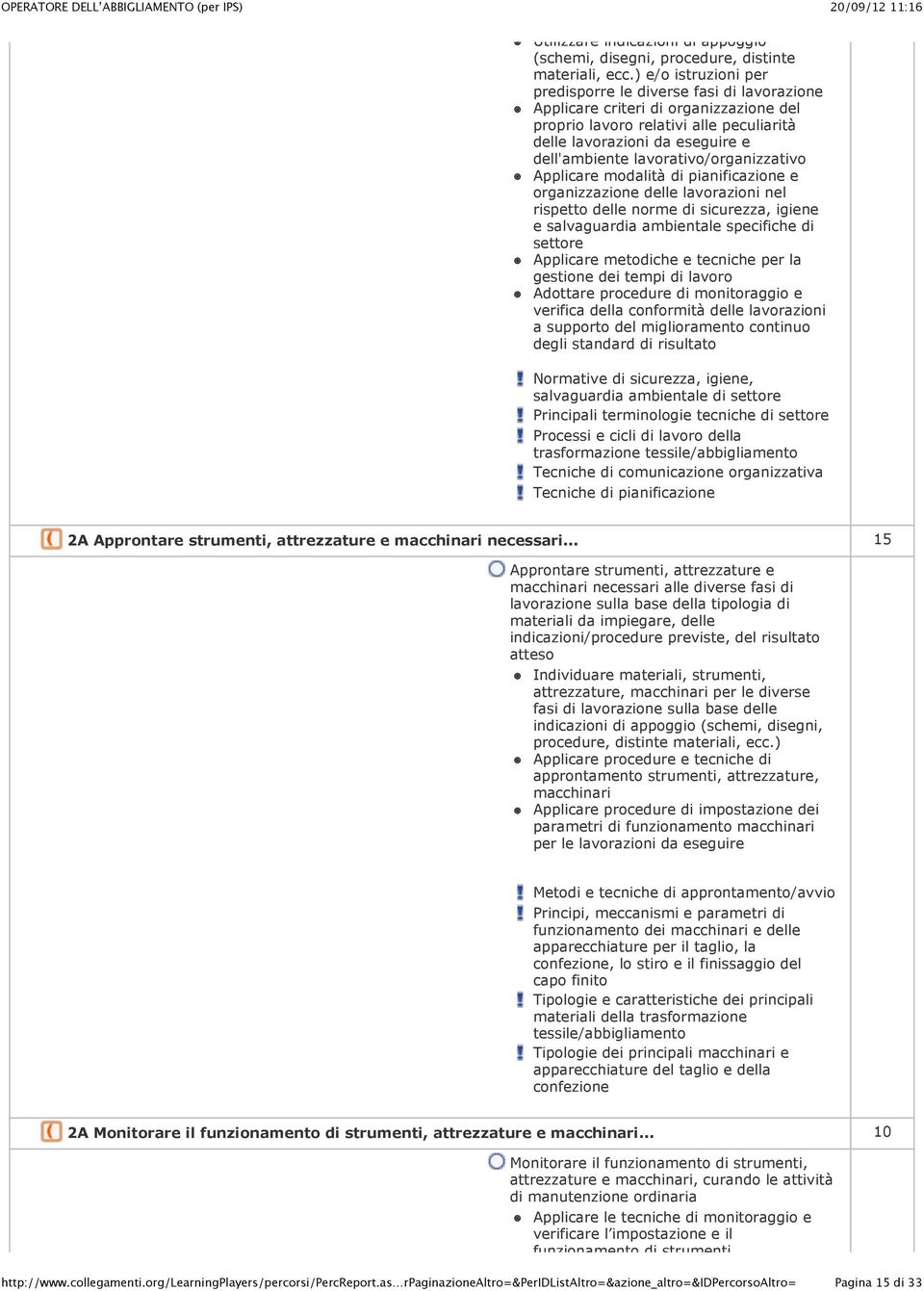 lavorativo/organizzativo Applicare modalità di pianificazione e organizzazione delle lavorazioni nel rispetto delle norme di sicurezza, igiene e salvaguardia ambientale specifiche di settore