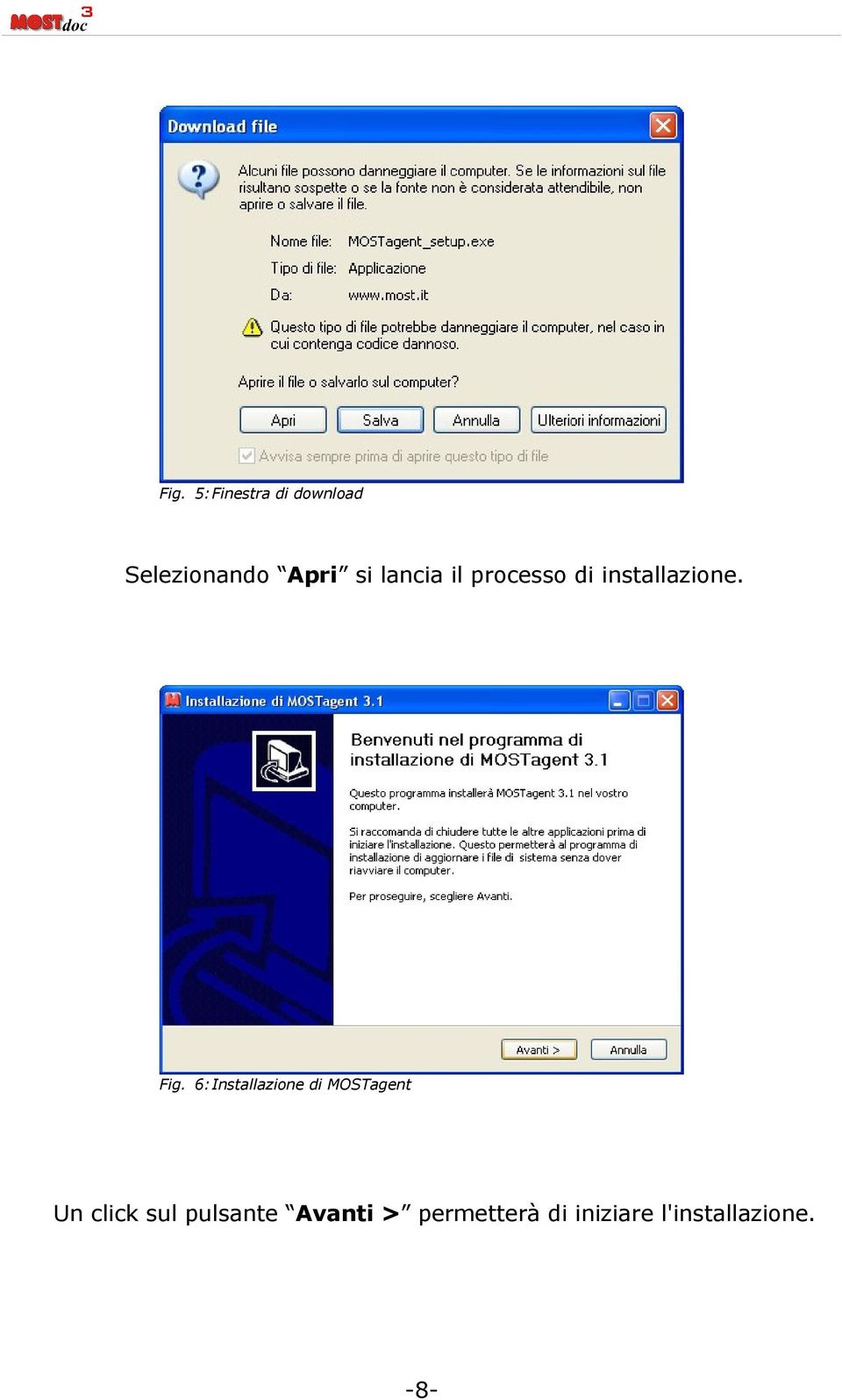 6:Installazione di MOSTagent Un click sul