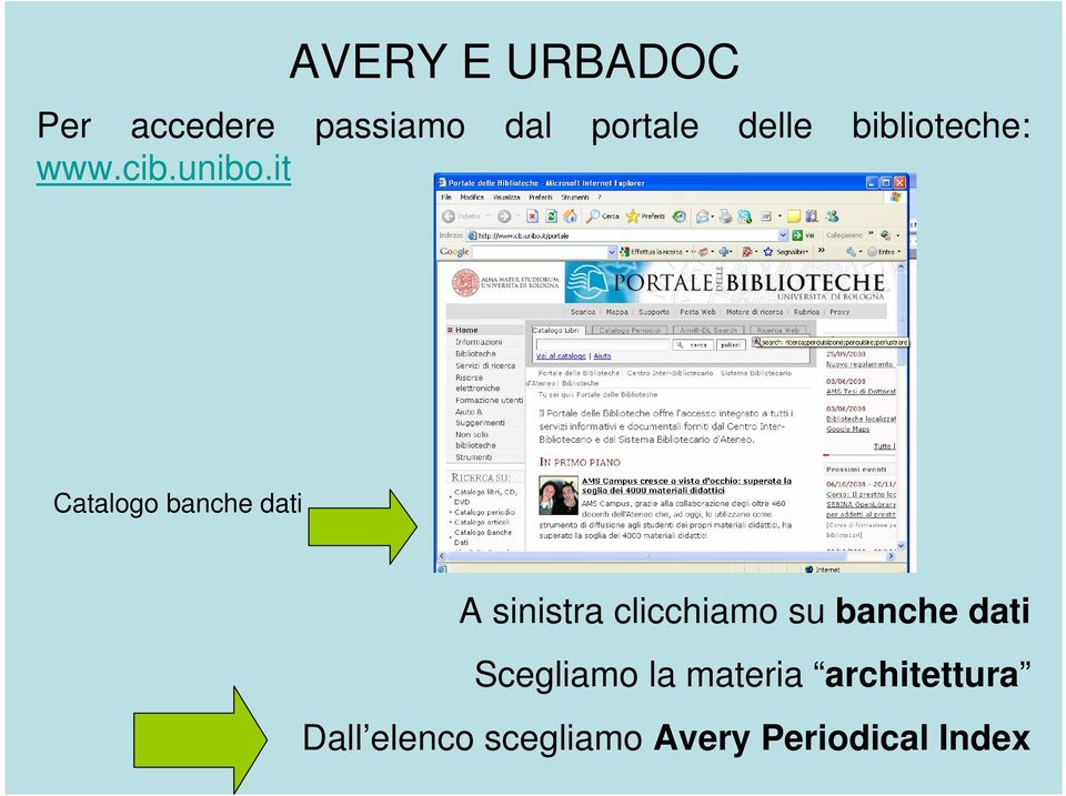 it Catalogo banche dati A sinistra clicchiamo su banche