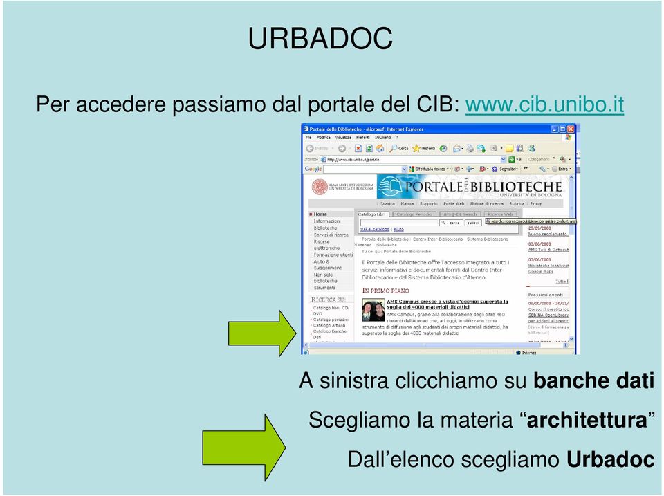 it A sinistra clicchiamo su banche dati