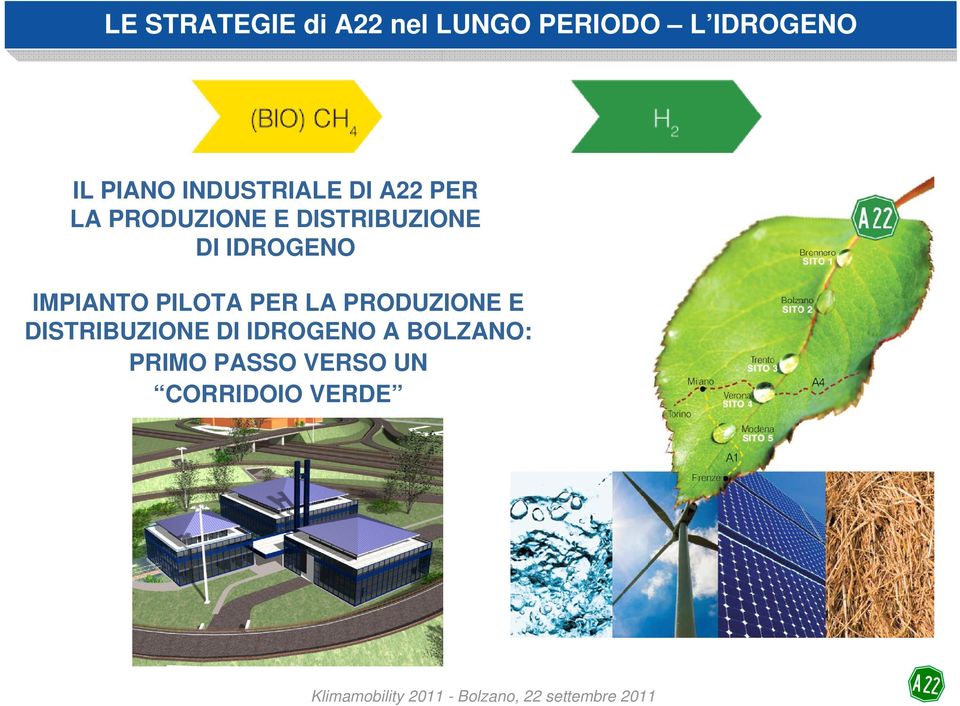 IDROGENO IMPIANTO PILOTA PER LA PRODUZIONE E