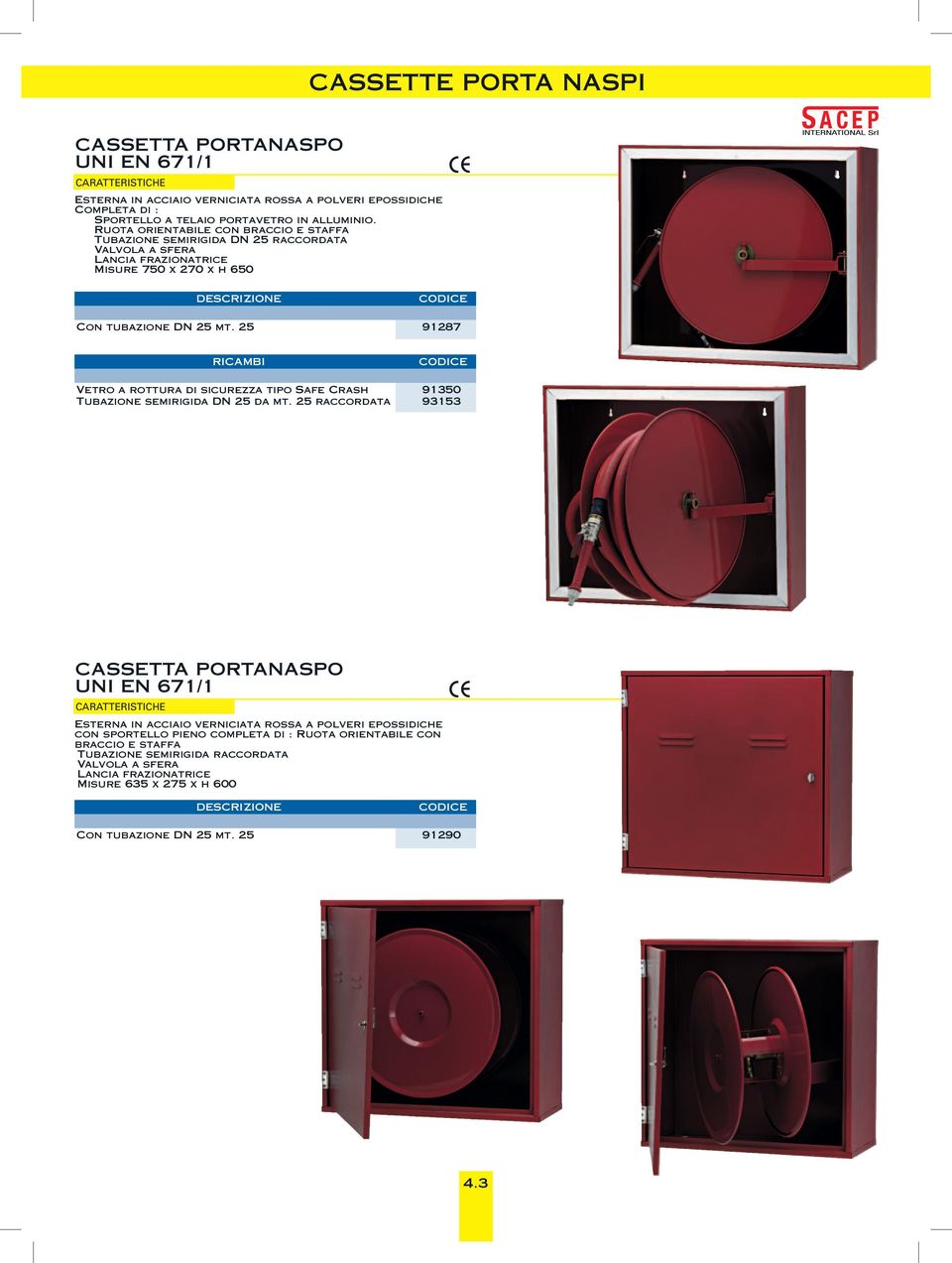 25 91287 Vetro a rottura di sicurezza tipo Safe Crash Tubazione semirigida DN 25 da mt.