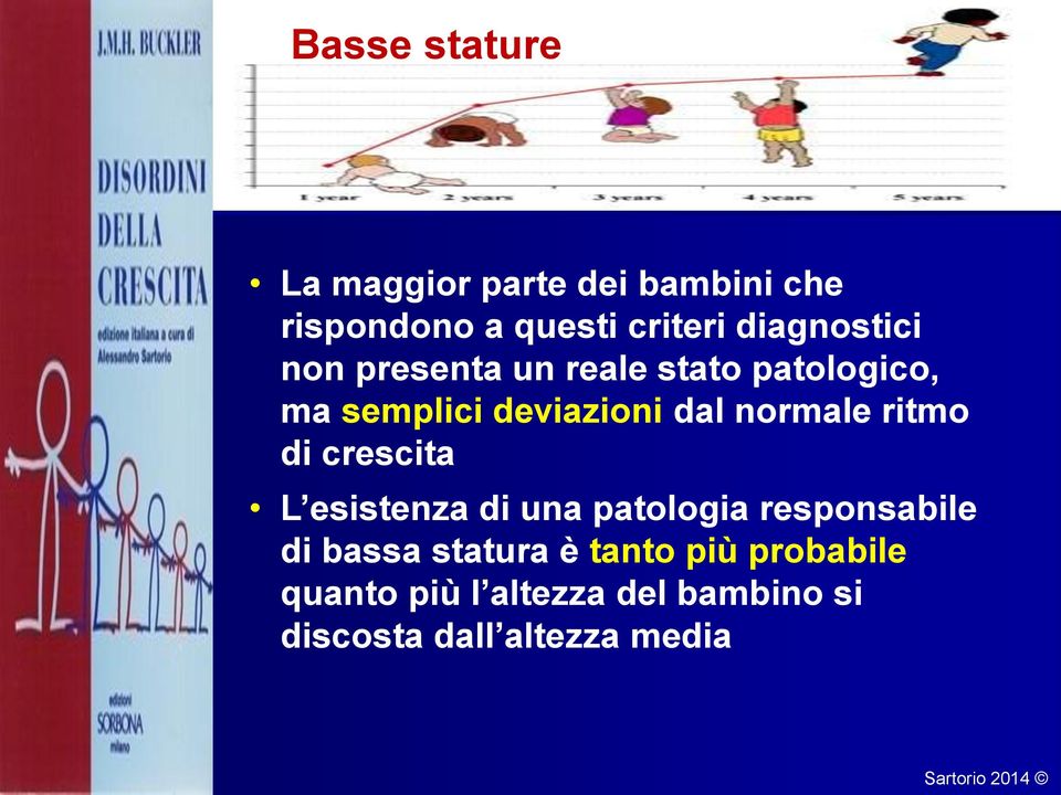 normale ritmo di crescita L esistenza di una patologia responsabile di bassa