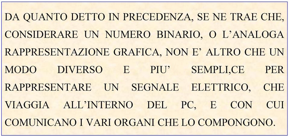 DIVERSO E PIU SEMPLI,CE PER RAPPRESENTARE UN SEGNALE ELETTRICO, CHE