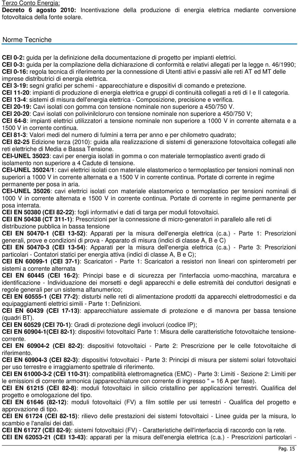 CEI 0-3: guida per la compilazione della dichiarazione di conformità e relativi allegati per la legge n.