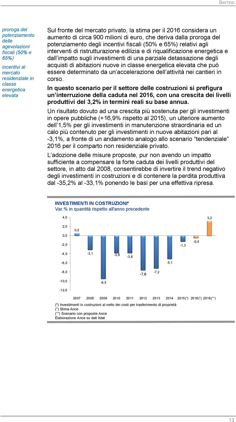 energetica e dall impatto sugli investimenti di una parziale detassazione degli acquisti di abitazioni nuove in classe energetica elevata che può essere determinato da un accelerazione dell attività