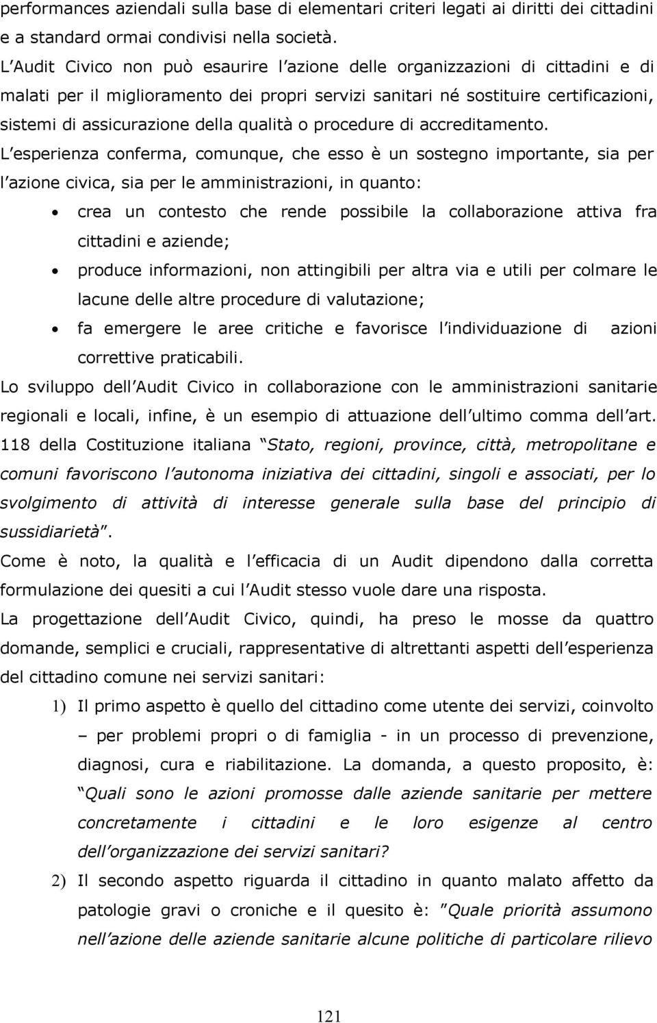 qualità o procedure di accreditamento.