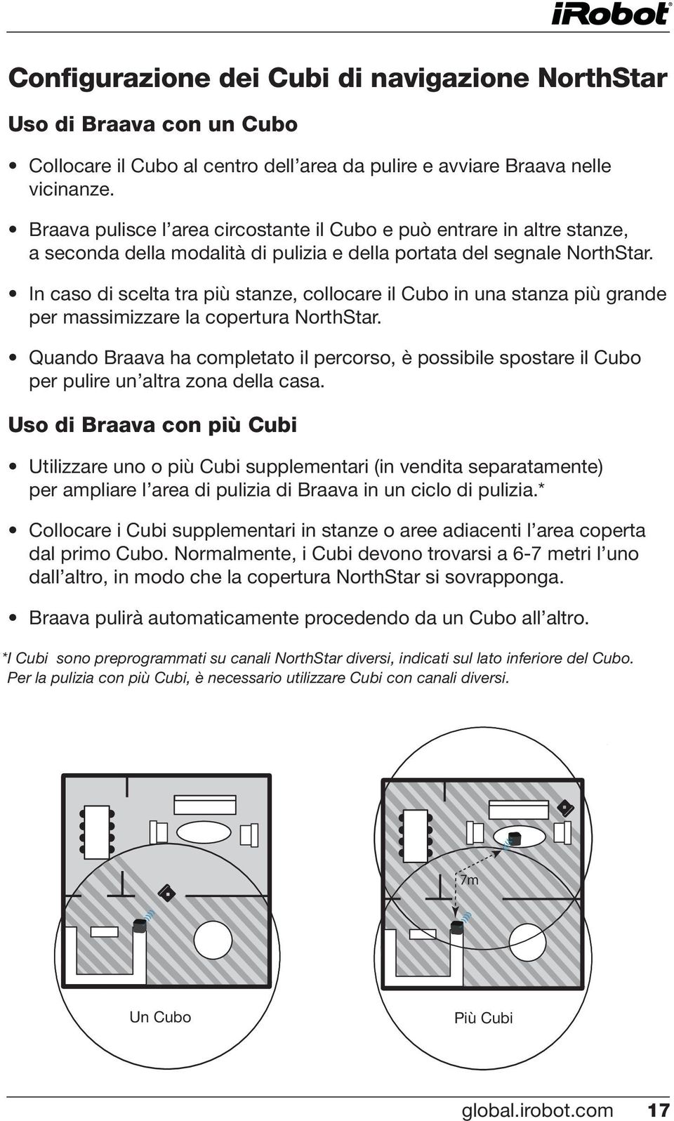 In caso di scelta tra più stanze, collocare il Cubo in una stanza più grande per massimizzare la copertura NorthStar.