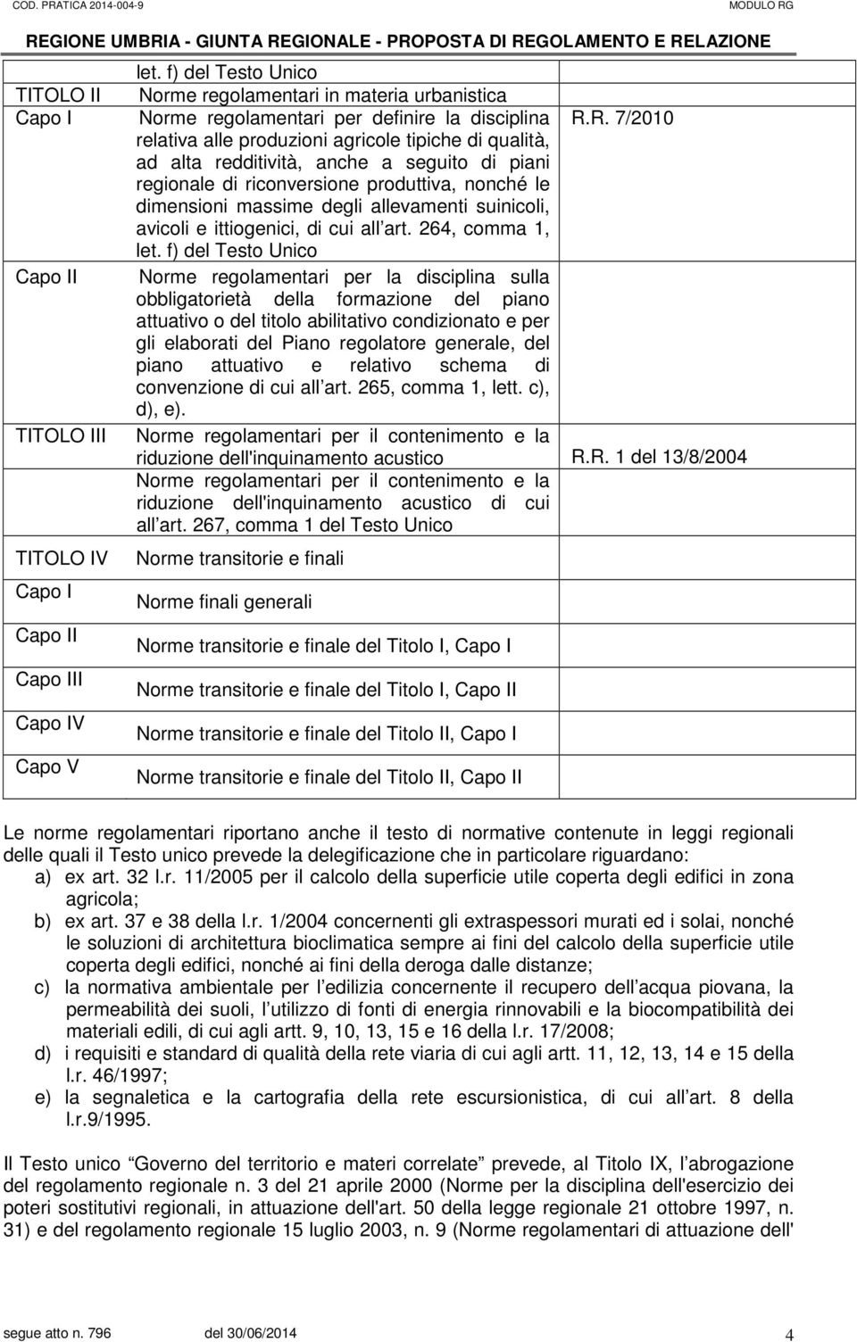 R. 7/2010 relativa alle produzioni agricole tipiche di qualità, ad alta redditività, anche a seguito di piani regionale di riconversione produttiva, nonché le dimensioni massime degli allevamenti