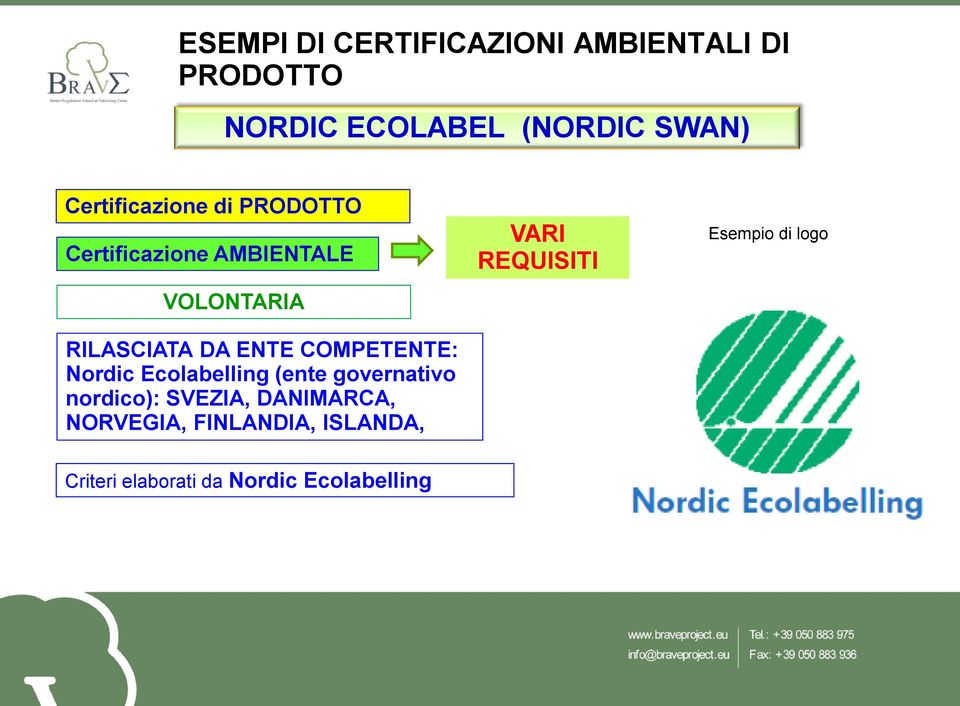 COMPETENTE: Nordic Ecolabelling (ente governativo nordico): SVEZIA, DANIMARCA,
