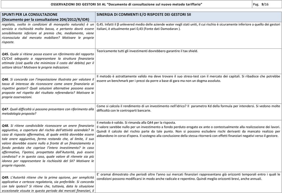 mercato mobiliare? Motivare le proprie risposte. Q45.