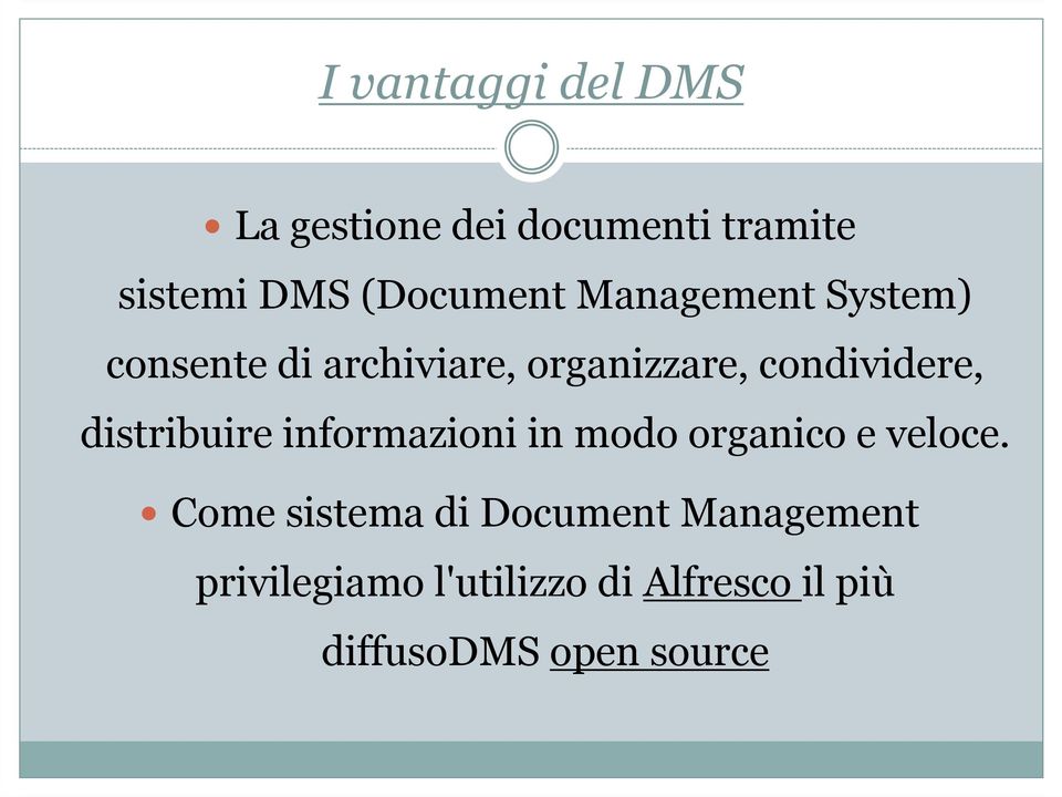 distribuire informazioni in modo organico e veloce.