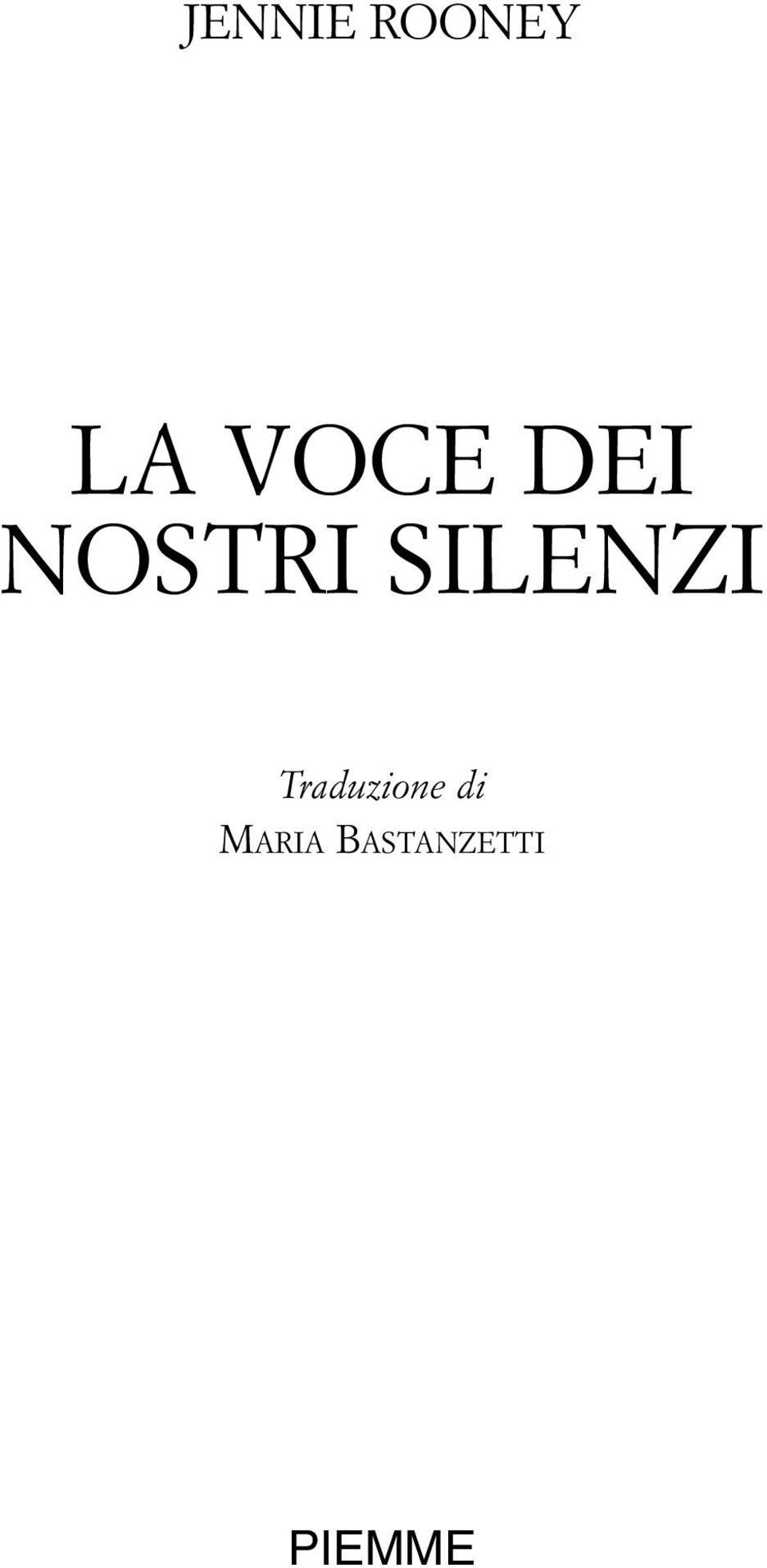 SILENZI Traduzione