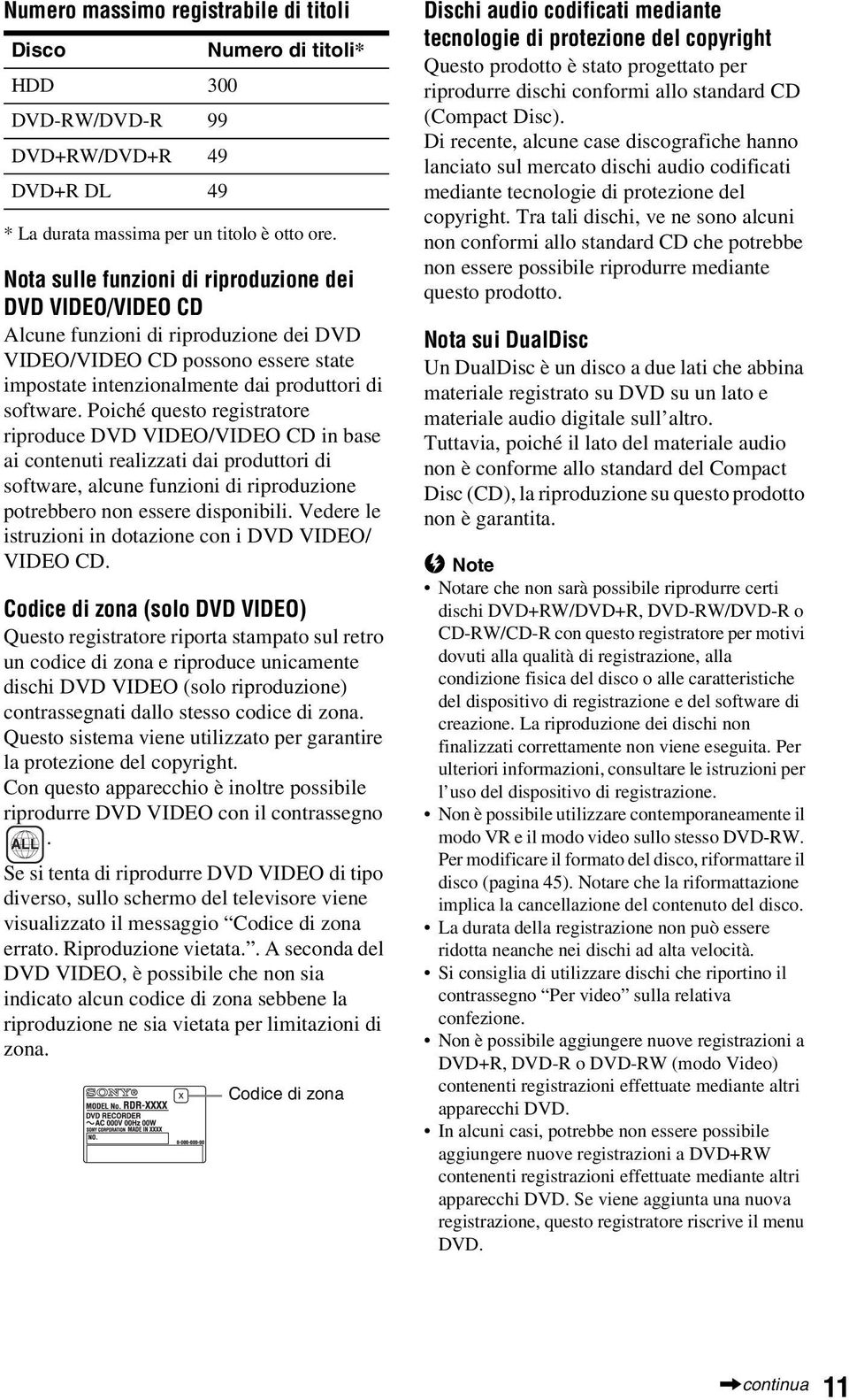 Poiché questo registratore riproduce DVD VIDEO/VIDEO CD in base ai contenuti realizzati dai produttori di software, alcune funzioni di riproduzione potrebbero non essere disponibili.