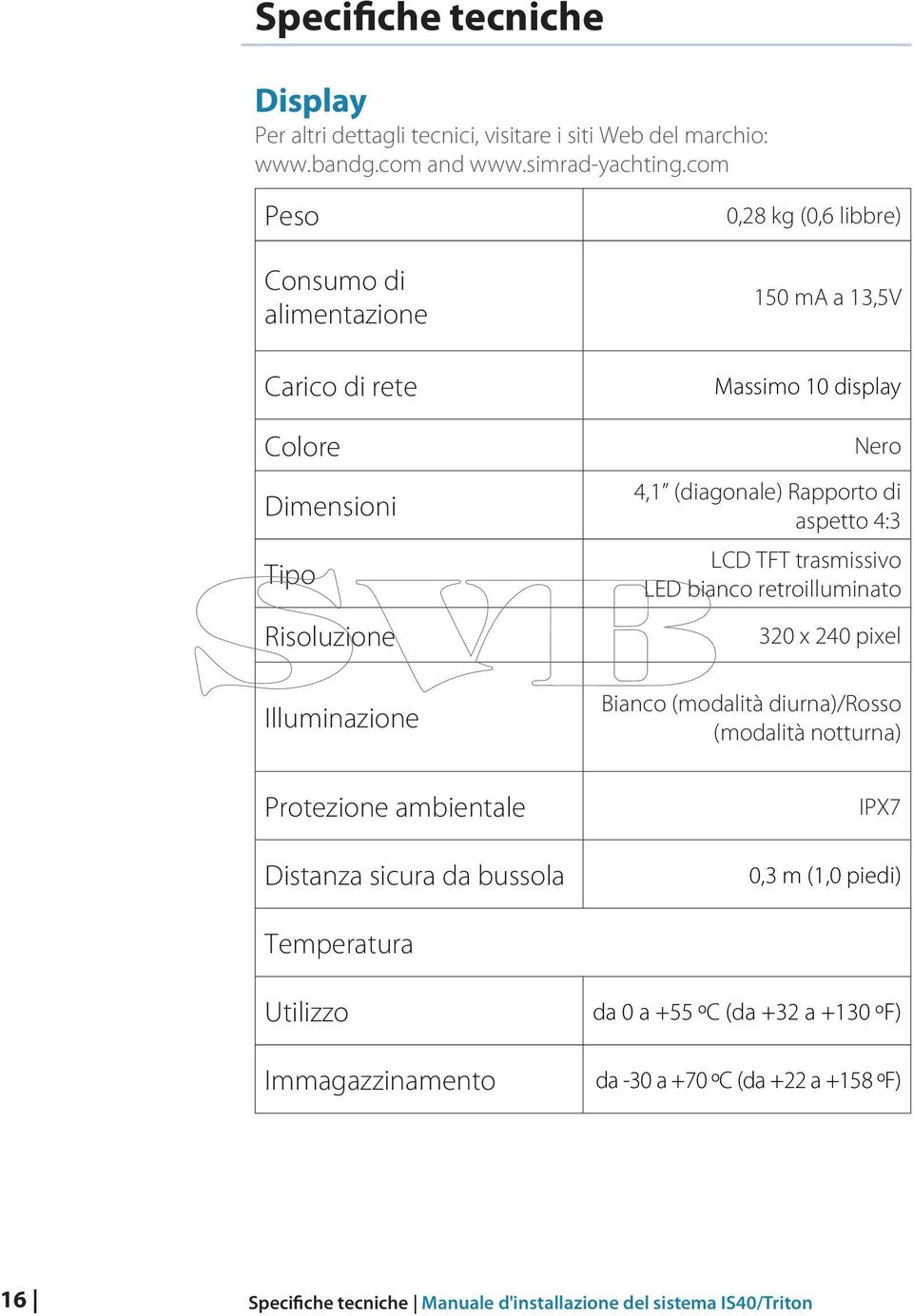 ma a 13,5V Massimo 10 display Nero 4,1 (diagonale) Rapporto di aspetto 4:3 LCD TFT trasmissivo LED bianco retroilluminato 320 x 240 pixel Bianco (modalità diurna)/rosso