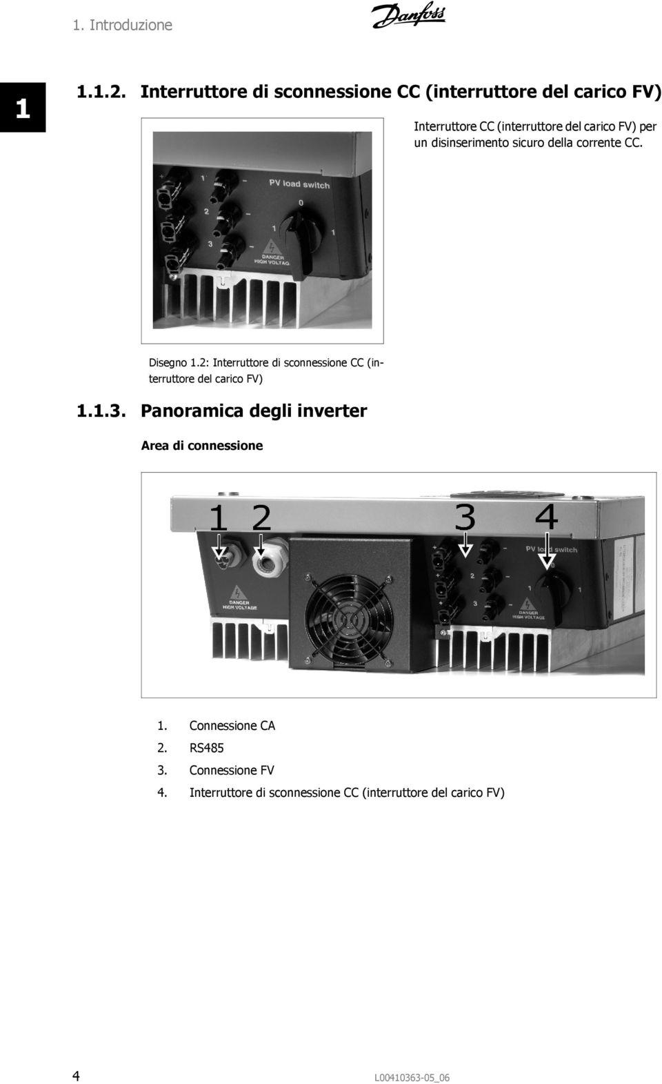 : Interruttore di sconnessione CC (interruttore del carico FV) 1.1.3.