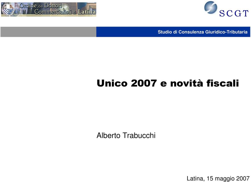 2007 e novità fiscali