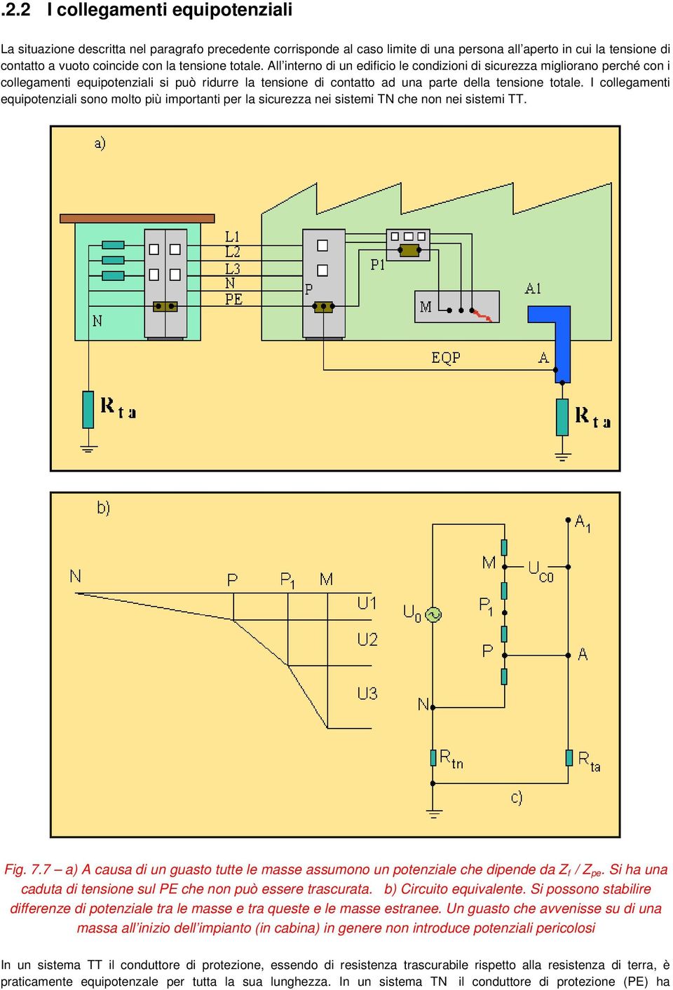 I collegamenti equipotenziali sono molto più importanti per la sicurezza nei sistemi TN che non nei sistemi TT. Fig. 7.