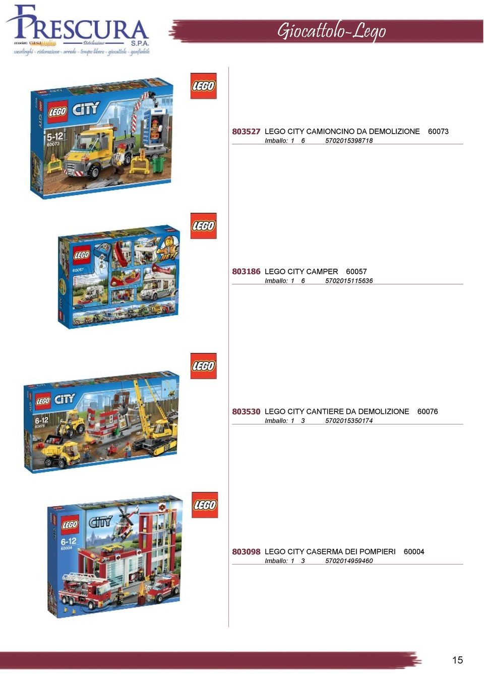 5702015115636 803530 LEGO CITY CANTIERE DA DEMOLIZIONE 60076 Imballo: