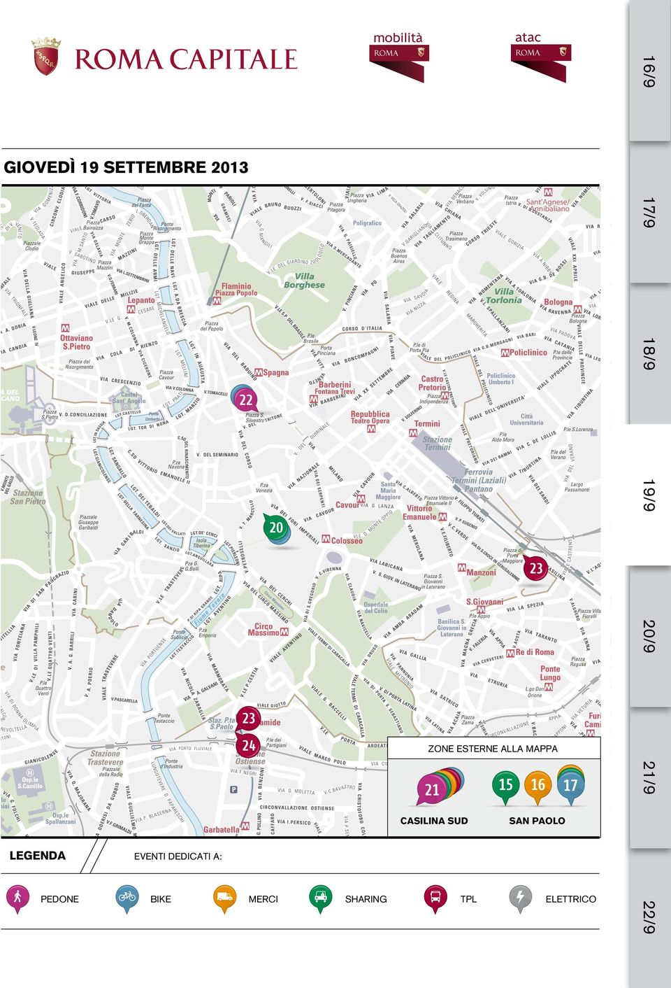 ZONE ESTERNE ALLA MAPPA CASILINA SUD LEGENDA 17 SAN PAOLO