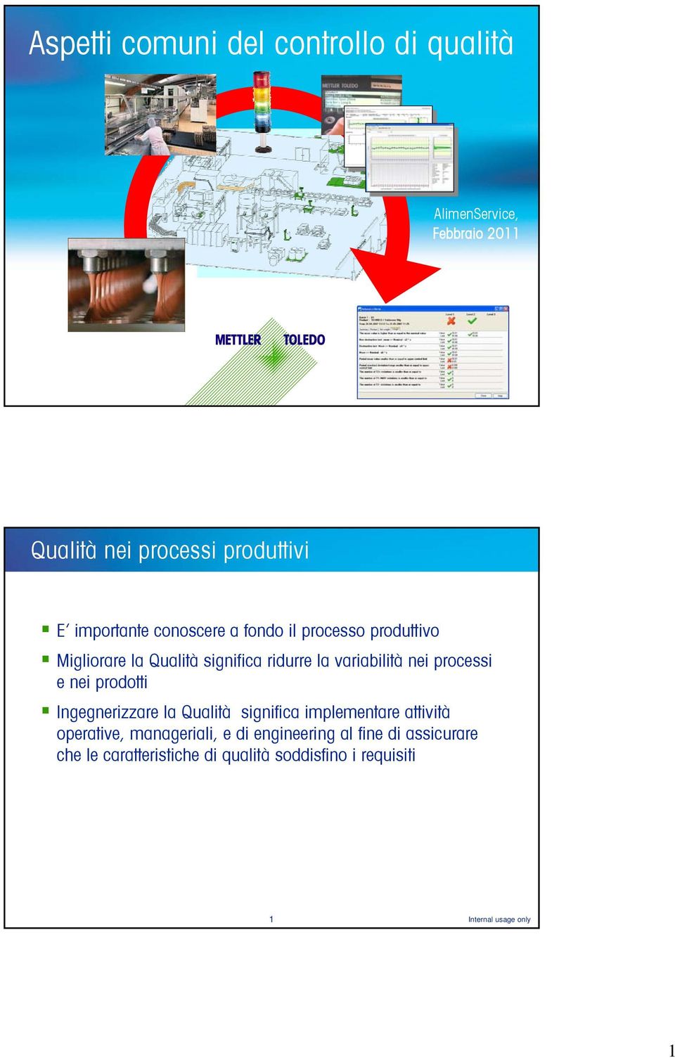 nei processi e nei prodotti Ingegnerizzare la Qualità significa implementare attività operative, manageriali,