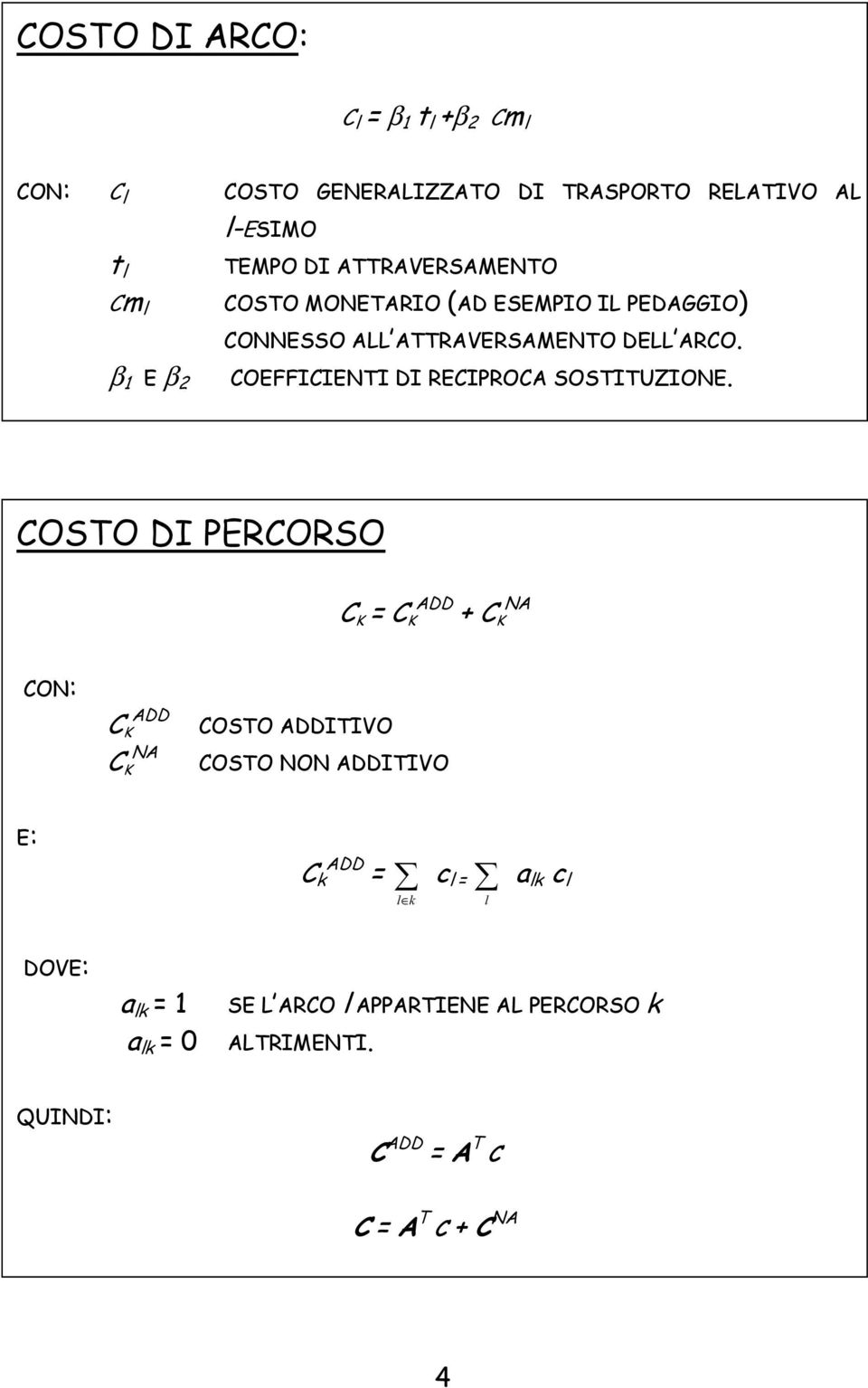 COEICIENTI DI RECIPROCA SOSTITUZIONE.