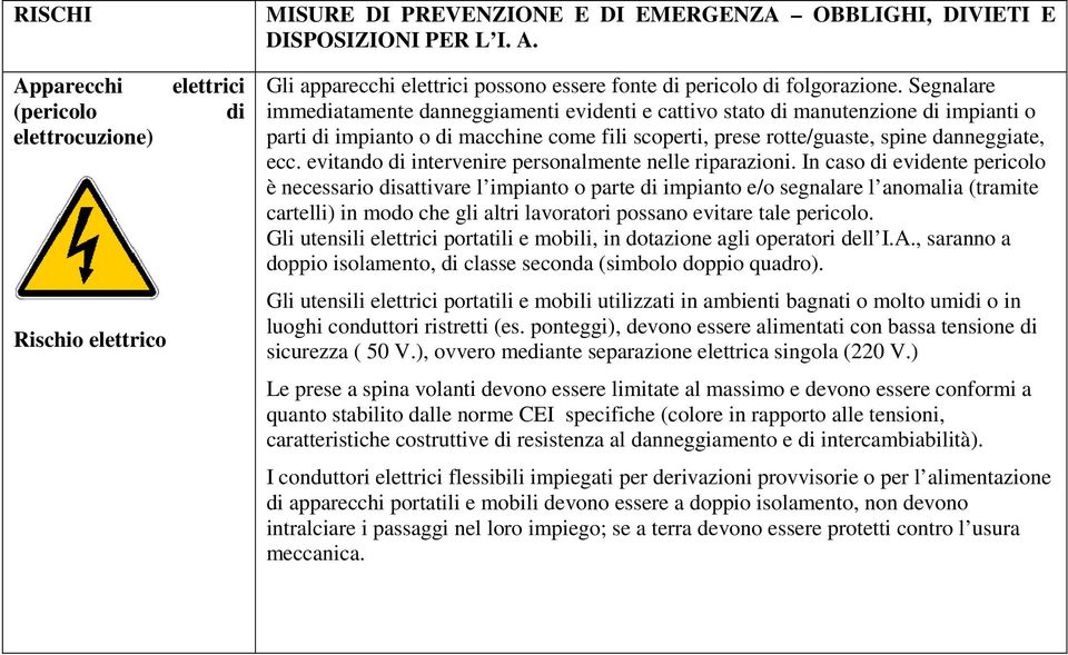 evitando di intervenire personalmente nelle riparazioni.