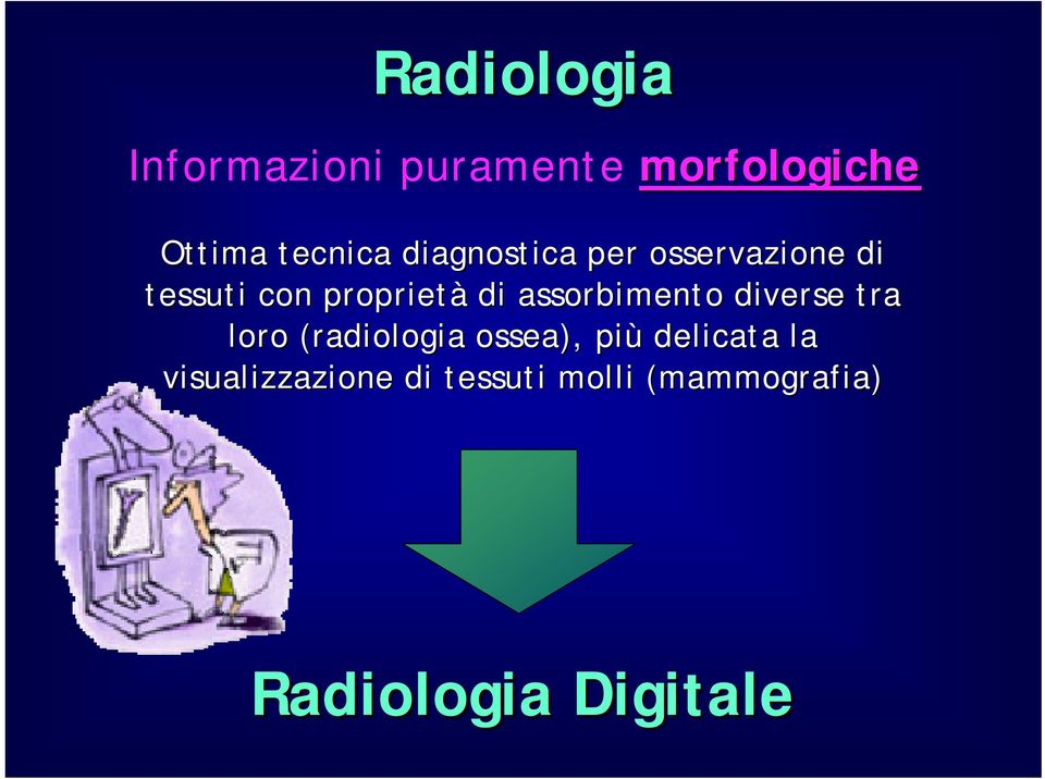 assorbimento diverse tra loro (radiologia ossea), più delicata