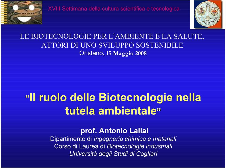 Biotecnologie nella tutela ambientale prof.