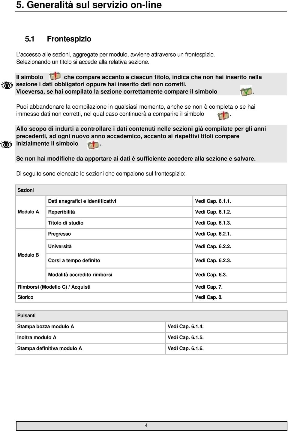 Viceversa, se hai compilato la sezione correttamente compare il simbolo.