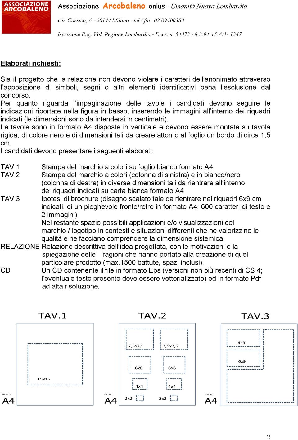 da intendersi in centimetri).