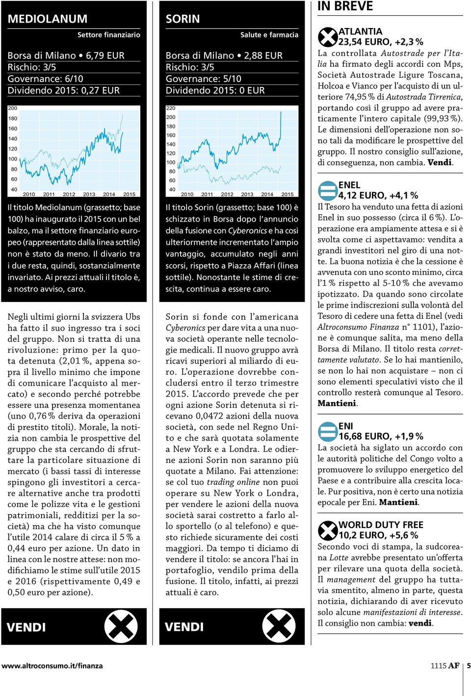 Il divario tra i due resta, quindi, sostanzialmente invariato. Ai prezzi attuali il titolo è, a nostro avviso, caro. Negli ultimi giorni la svizzera Ubs ha fatto il suo ingresso tra i soci del gruppo.