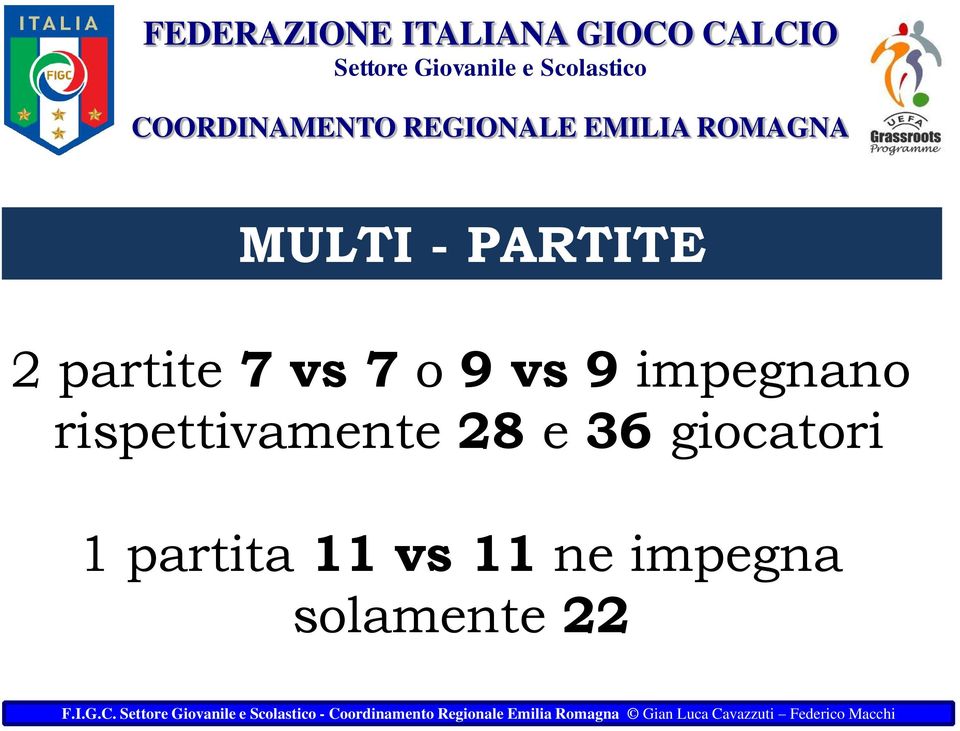 ne impegna solamente 22 F.I.G.C.