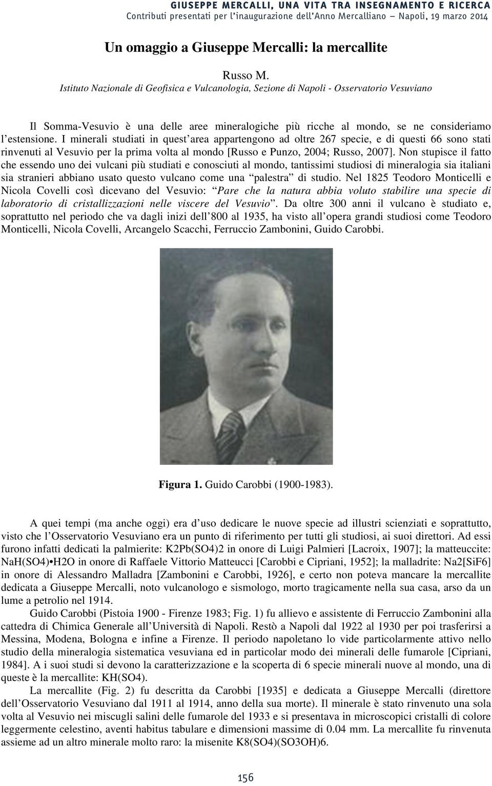 I minerali studiati in quest area appartengono ad oltre 267 specie, e di questi 66 sono stati rinvenuti al Vesuvio per la prima volta al mondo [Russo e Punzo, 2004; Russo, 2007].