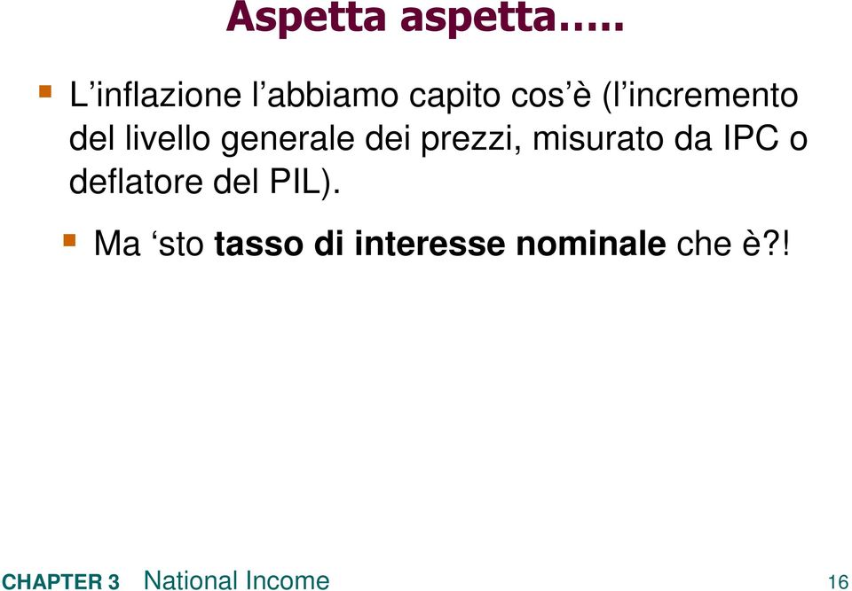 incremento del livello generale dei prezzi,