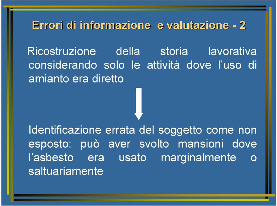 diretto Identificazione errata del soggetto come non esposto: può