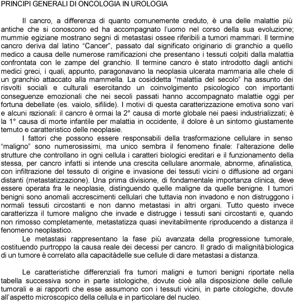 Il termine cancro deriva dal latino Cancer, passato dal significato originario di granchio a quello medico a causa delle numerose ramificazioni che presentano i tessuti colpiti dalla malattia