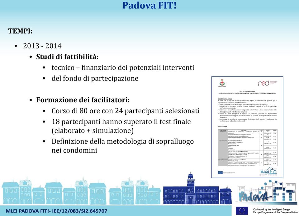 interventi del fondo di partecipazione Formazione dei facilitatori: Corso di 80